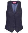 BK521 2310 Brook Taverner Ladies Nashville Tweed Waistcoat Navy Check colour image